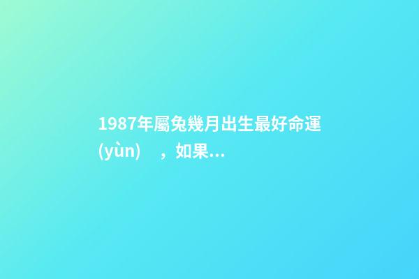 1987年屬兔幾月出生最好命運(yùn)，如果你愛(ài)的人“兔”